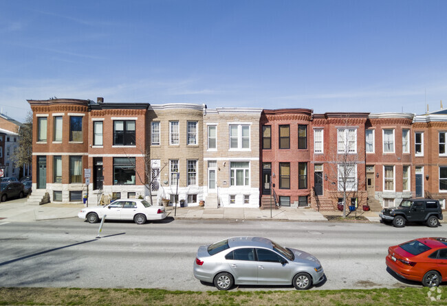 Historic row-houses in Riverside are two and three stories tall.
