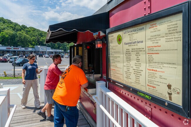 Ice Cream Caboose has a large menu of soft serve flavors and sweet treats near Forestville.