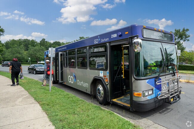 Go Durham buses run all over the Duke Homestead neighborhood.