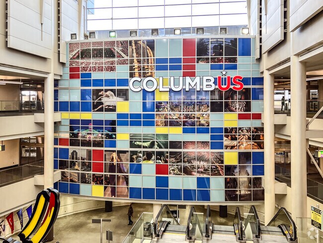 The Columbus airport is just under an hour from Radnor.