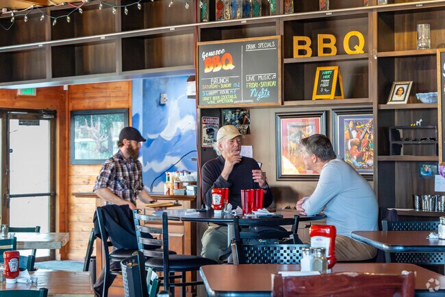 The Genesee Pub & BBQ near Genesee Central is famous for its authentic Texas barbecue.
