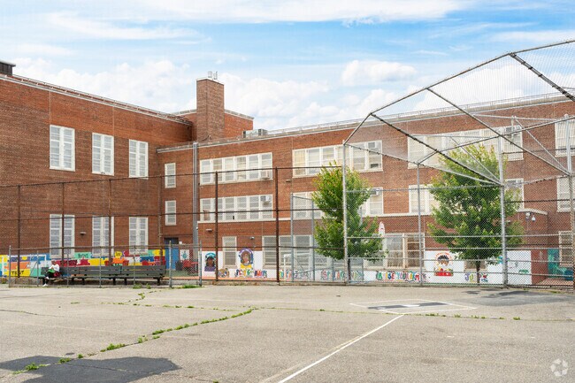 View of P.S. 112 Dutch Kills school yard.