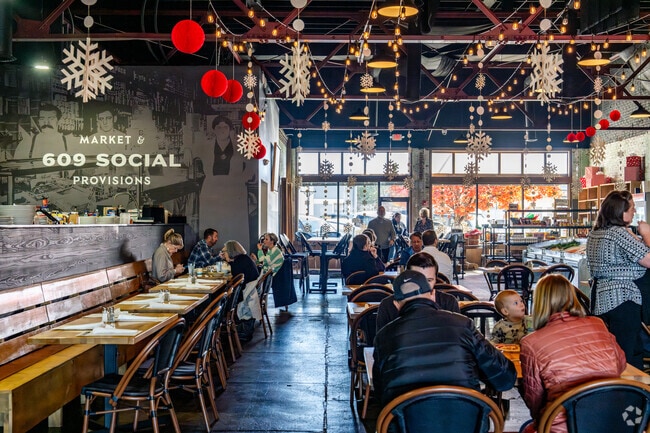 Downtown Decatur's attractions like 609 Social Market and Provisions are within reach of Trinity residents.