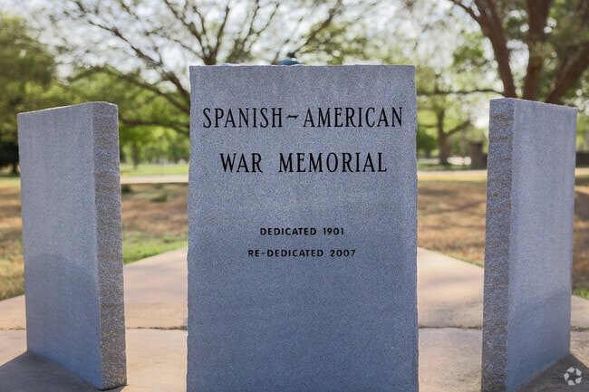 These stone tablets in Riverside Park represent the fallen in the Spanish-American War.