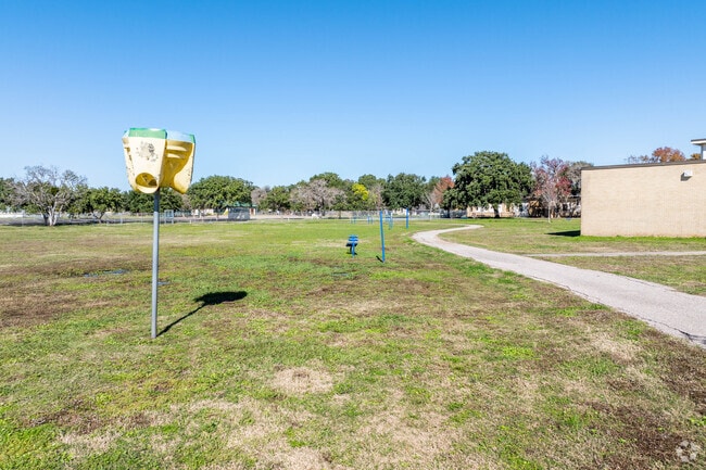 Elisabet Ney Elementary School has a walking trail and soccer field on campus.