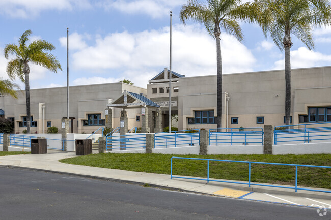 The drop off zone of the Bonsall High School in Bonsall.