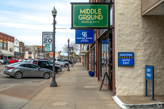 There are many local shops and restaurants lining the streets of downtown Emporia.