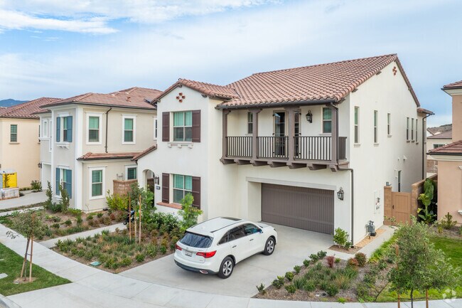 Most single-family homes in Portola Springs have small front yards and sizable backyards.