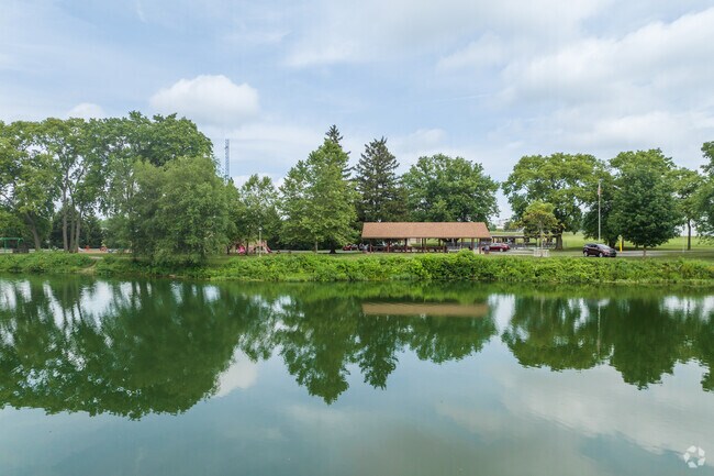Buckeye Park in Bluffton has a pavilion overlooking a scenic pond and wooded trails.