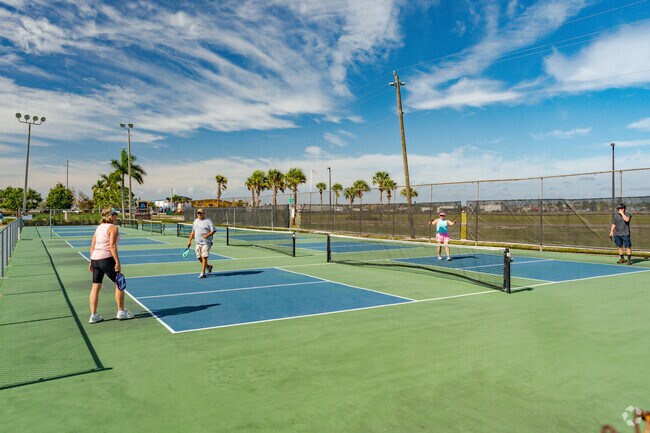 Villas residents head over to Brooks Community Park for some Pickle Ball action.