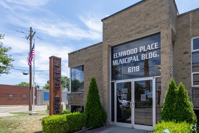 The Elmwood Place Municipal Building houses local government offices and services.