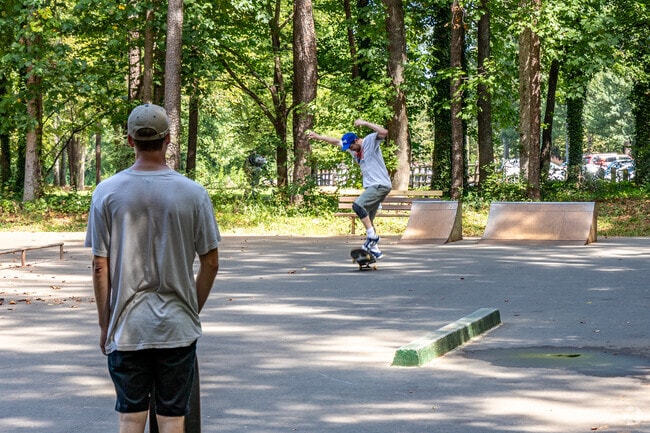 The skate park at Kilborne Park in Charlotte is a popular destination for locals to get out.