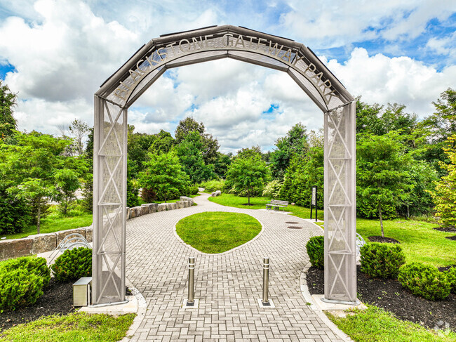 The Blackstone Gateway park winds through South Quinsigamond Village.