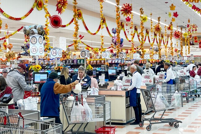 The Market Basket is always active as Killingly St residents shop for local goods.
