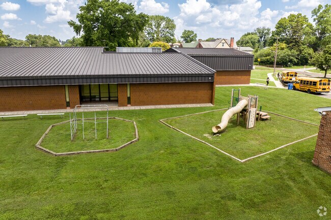 Students can work off excess energy at Aldan Elementary School's playground.