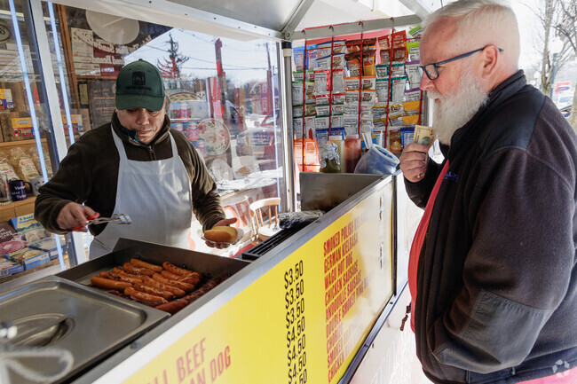 You can always get a hot dog outside at Karl Ehmer in Hillsdale, NJ.