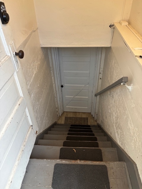 Stairs down to apt