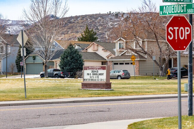 Mount Carbon Elementary School in Littleton is lined with residential streets.