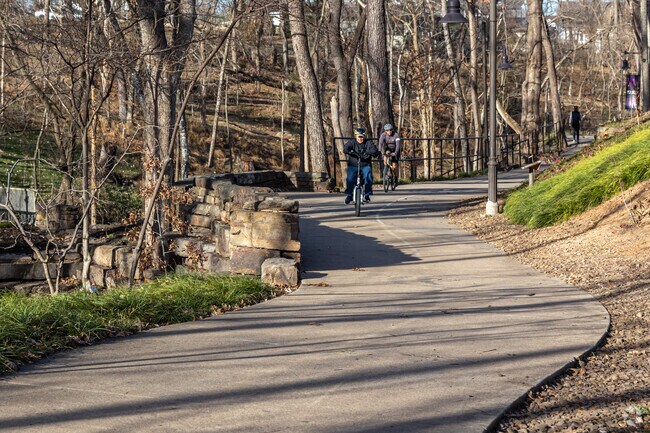 Compton Gardens connects to the Razorback Greenway and the Slaughter Pen Trail.