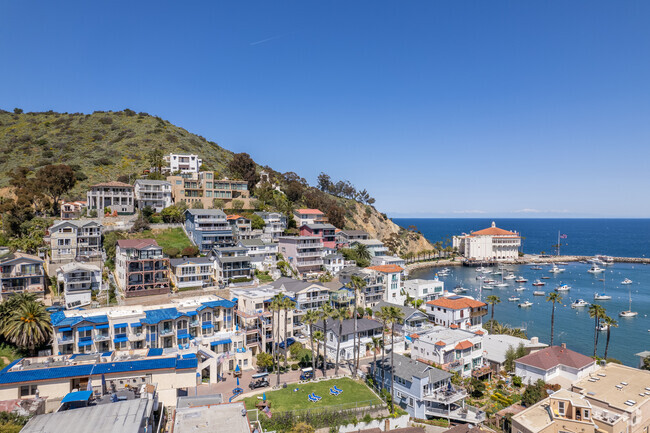 Avalon at Catalina Island is a resort community with the waterfront dominated by tourism-oriented businesses.