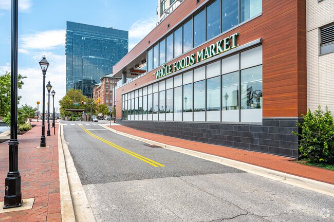 Whole foods is a great grocery store option in Harbor East.