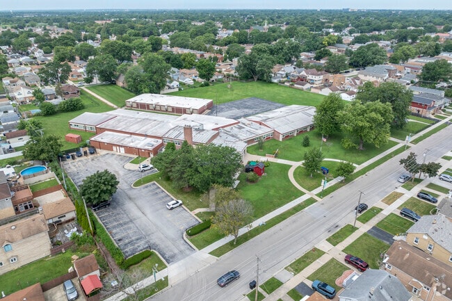 George F Cassell Elementary School is located in a residential area.