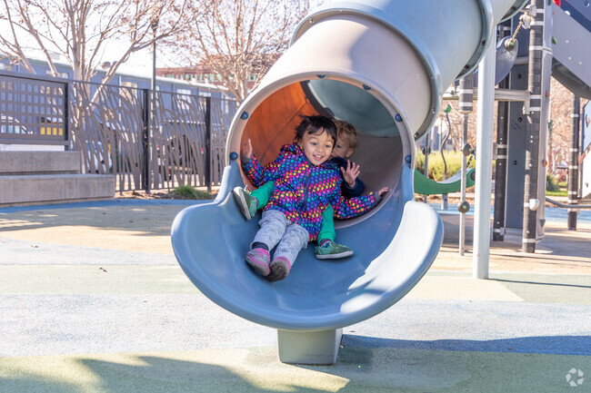 Kids love enjoying the slide at the Doyle-Hollis Park in Emeryville North.