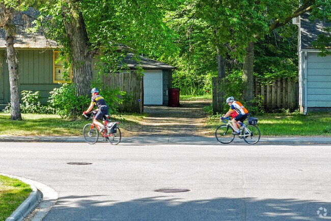 Old-growth trees offer a shaded respite for cyclists and walkers in South Loop.
