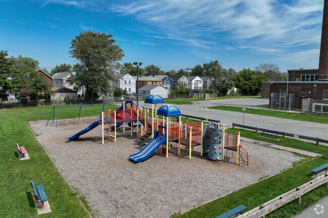 Charles A Lindbergh Elementary School offers students a playground.