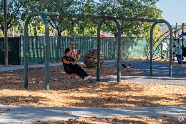 The swings at Stonegate Park bring fun and smiles to all ages.