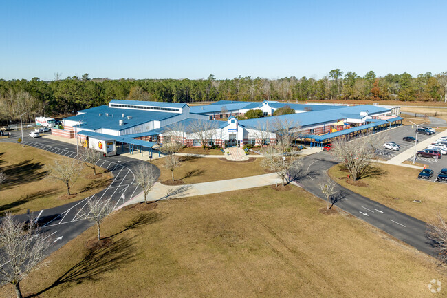 Aynor Elementary School is centrally located near residential neighborhoods.