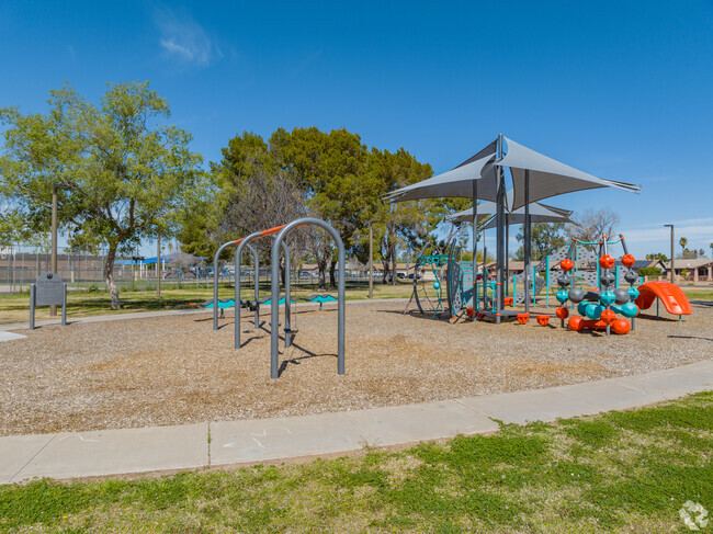 Indian Bend Elementary School features a colorful playground for students.