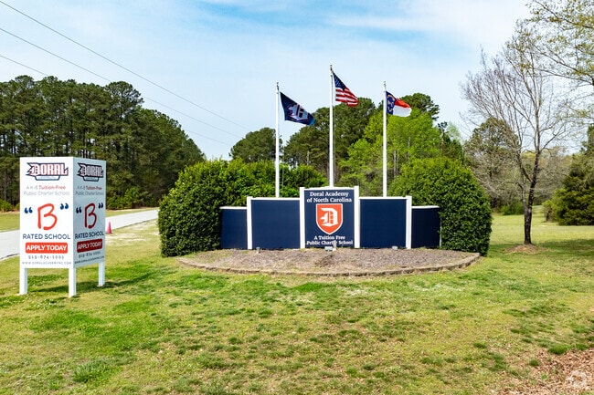 Doral Academy of North Carolina touts itself as a B rated school.