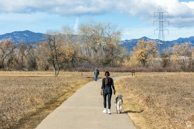 Van Bibber Park has paved and unpaved walking paths and an observation deck overlooking the Van Bibber Creek wetlands.