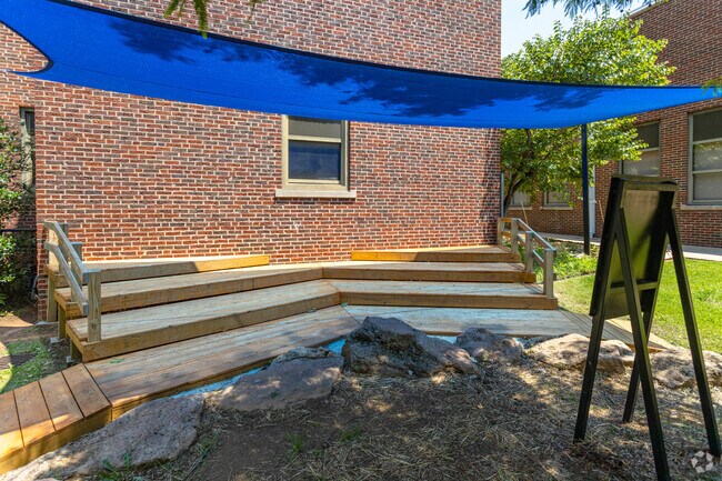Students have to opportunity to learn in the outdoor classroom.