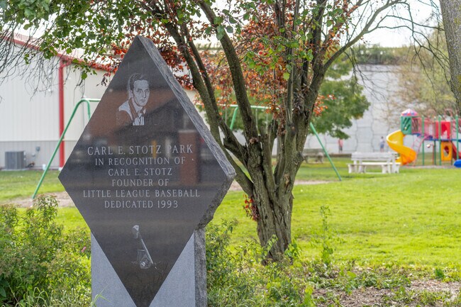Carl E Stotz Park is named for the founder of Little League Baseball.