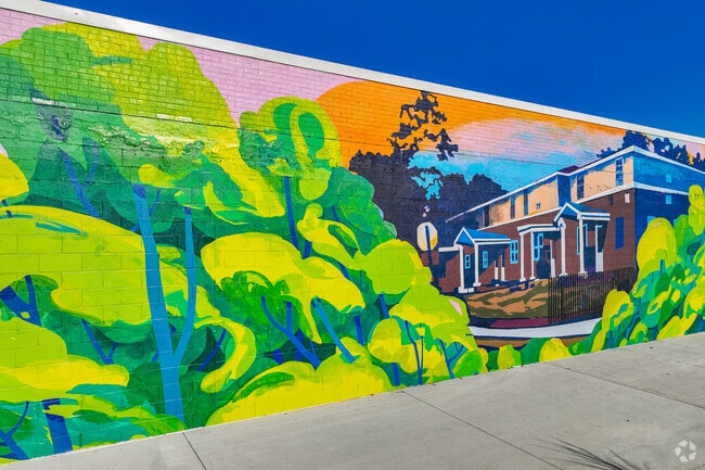 Murals in Creighton are vibrant and reflect a good life.