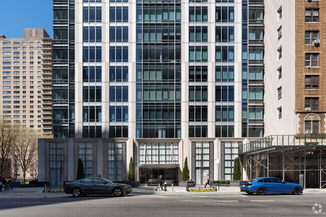 Lincoln Square has luxury high rise residential buildings lining its' streets.