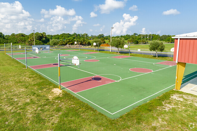 Kids get plenty of outdoor exercise on the sports courts at Chasco Elementary.