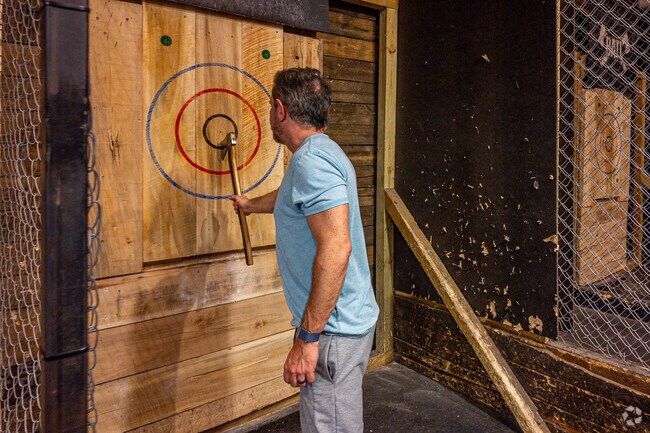 Throw a bullseye next time you visit BATL Axe Throwing in the Belmont Neighborhood.