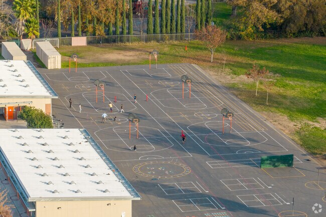 Students can play basketball at Thomas Edison Elementary School.