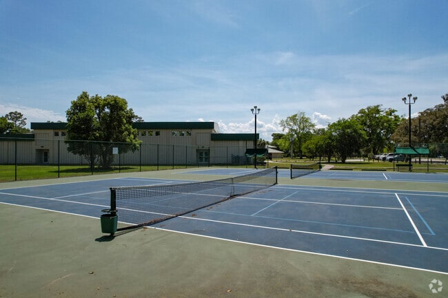 Play a round of tennis at Selden Park's lighted tennis courts.