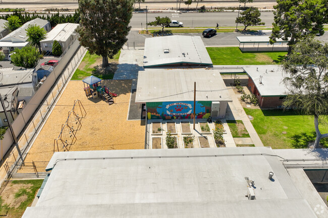 Webber Elementary School has a playground and garden for its students to use.