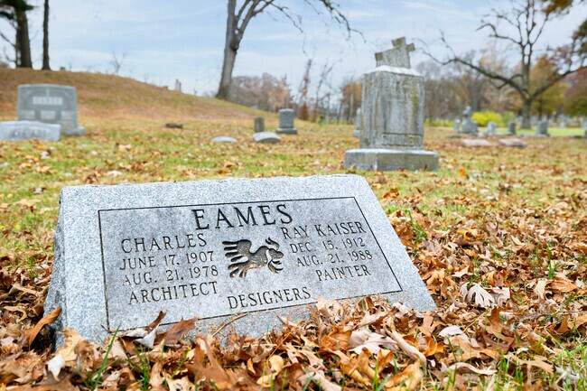 Historic landmarks such as the Ray and Charles Eames grave rest in Walnut Park East's cemetary.