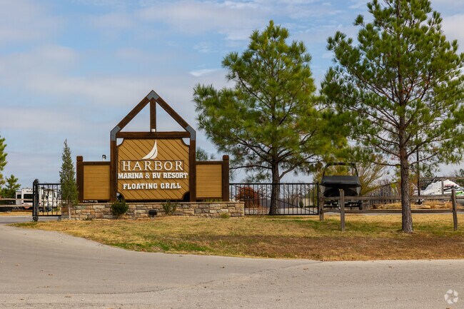 The entrance to the Harbor in Mannford is on the edge of town.