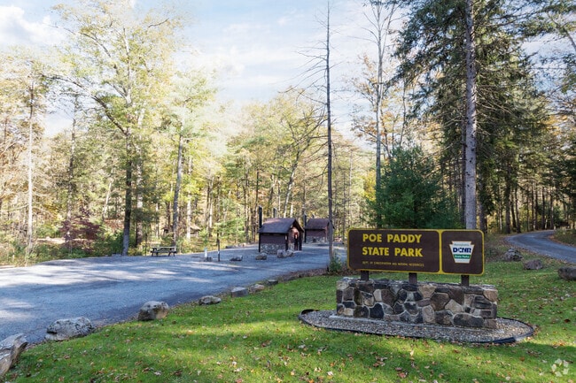 Poe Paddy State Park is located in Penn Township and is a popular camping destination.