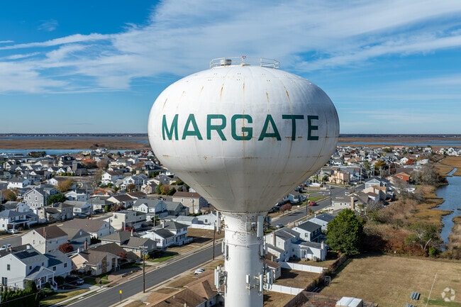 Margate City is a small shore town surrounded by the beach and a Marina.