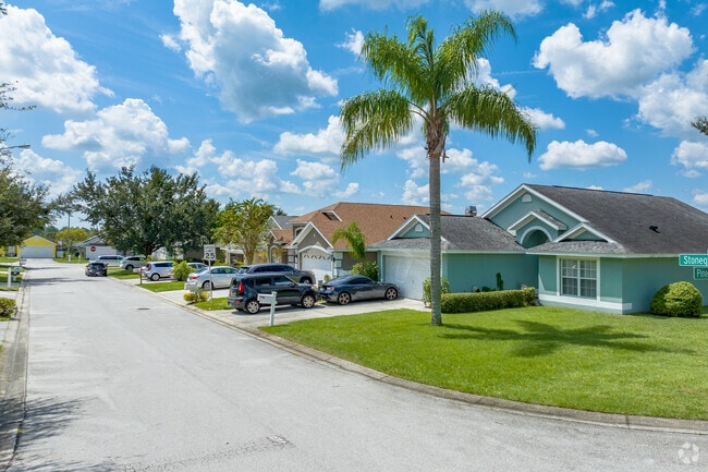 Colorful homes under palm trees is a Florida favorite.