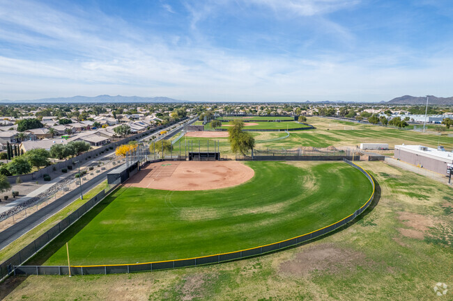 Run the bases on the baseball field at Mountain Ridge High School in Glendale.