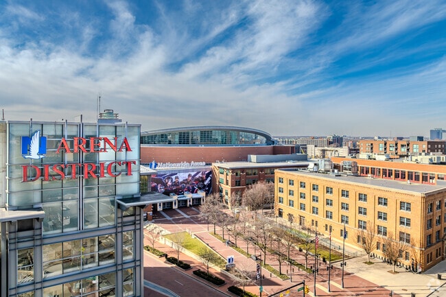 The Arena District is filled with fun activities and restaurants to check out.